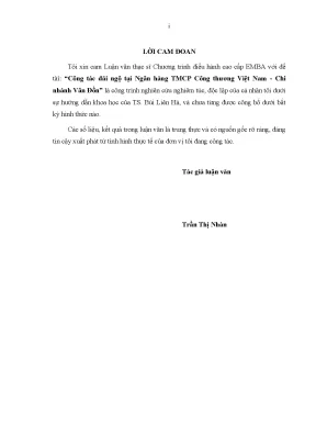 Luận văn công tác đãi ngộ tại ngân hàng tmcp công thương việt nam chi nhánh vân đồn