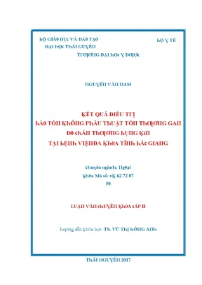 Luận văn kết quả điều trị bảo tồn không phẫu thuật tổn thương gan do chấn thương bụng kín tại bệnh việnđa khoa tỉnh bắc giang