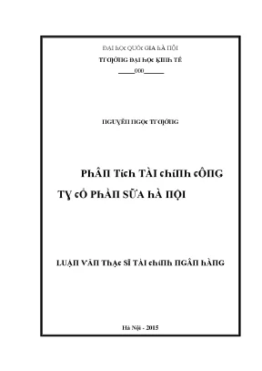 Luận văn phân tích tài chính công ty cổ phần sữa hà nội