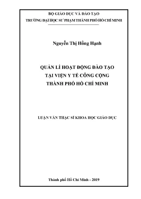 Luận văn quản lí hoạt động đào tạo tại viện y tế công cộng thành phố hồ chí minh