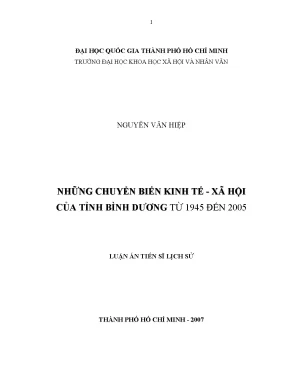 Những chuyển biến kinh tế xã hội của tỉnh bình dương từ 1945 đến 2005