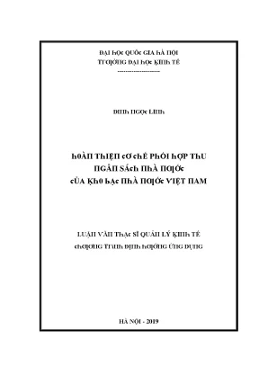 Luận văn hoàn thiện cơ chế phối hợp thu ngân sách nhà nước của kho bạc nhà nước việt nam