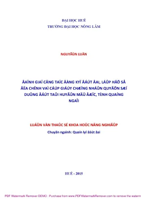 Luận văn đánh giá công tác đăng ký đất đai lập hồ sơ địa chính và cấp giấy chứng nhận quyền sử dụng đất tại huyện mộ đức tỉnh quảng ngãi