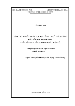 Đào tạo nguồn nhân lực tại công ty cổ phần xăng dầu dầu khí thanh hóa