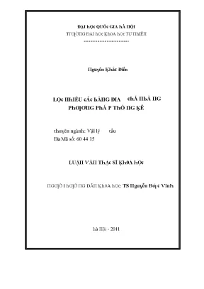 Luận văn thạc sĩ lọc nhiễu các băng địa chấn bằng phương pháp thống kê vnu lvts004