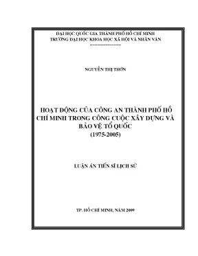 Hoạt động của công an thành phố hồ chí minh trong công cuộc xây dựng và bảo vệ tổ quốc 1975 2005