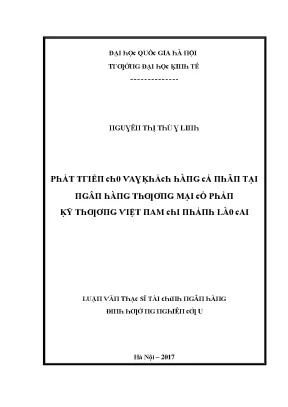 Luận văn phát triển cho vay khách hàng cá nhân tại ngân hàng thương mại cổ phần kỹ thương việt nam chi nhánh lào cai