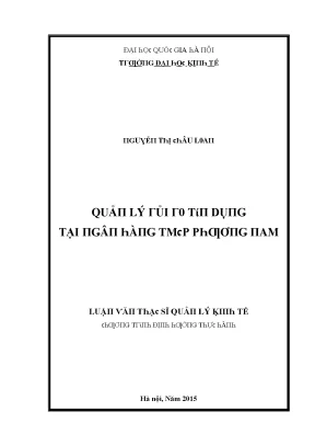 Luận văn quản lý rủi ro tín dụng tại ngân hàng tmcp phương nam