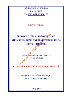 Luận văn nâng cao chất lượng dịch vụ khám chữa bệnh tại bệnh viện đa khoa khu vực triệu hải