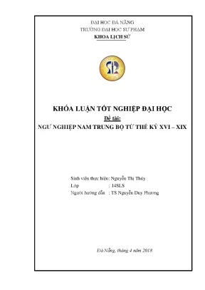 Luận văn ngư nghiệp nam trung bộ từ thế kỷ xvi xix