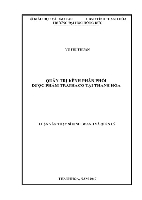 Quản trị kênh phân phối dược phẩm traphaco tại thanh hóa