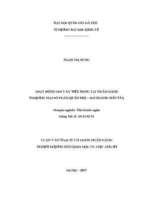 Luận văn hoạt động cho vay tiêu dùng tại ngân hàng thương mại cổ phần quân đội chi nhánh sơn tây