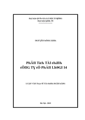 Luận văn phân tích tài chính công ty cổ phần licogi 14