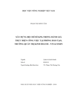 Luận văn xây dựng bộ chỉ số kpis trong đánh giá thực hiện công việc tại phòng đào tạo trường quản trị kinh doanh vinacomin
