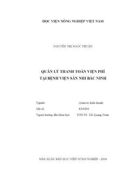 Luận văn quản lý thanh toán viện phí tại bệnh viện sản nhi bắc ninh