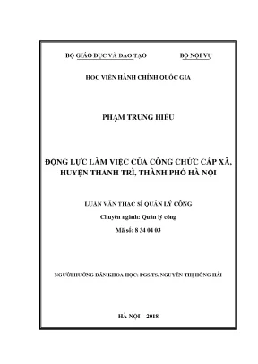 Luận văn động lực làm việc của công chức cấp xã huyện thanh trì thành phố hà nội