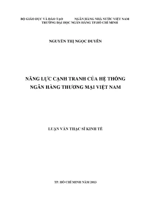 Luận văn năng lực cạnh tranh của hệ thống ngân hàng thương mại việt nam