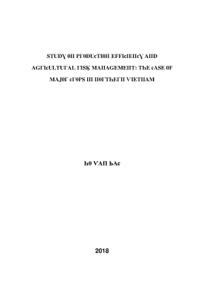 Luận văn study on production efficiency and agricultural risk management the case of major crops in northern vietnam