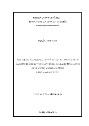 Ảnh hưởng của chirp tần số và sự tán sắc đối với xung dạng super gauss trong hoạt động của laser màu buồng cộng hưởng vòng khóa mode bằng va chạm xung vnu lvts004