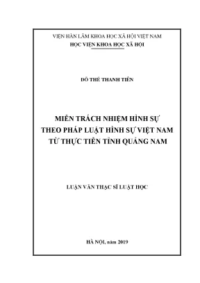 Miễn trách nhiệm hình sự theo pháp luật hình sự việt nam từ thực tiễn tỉnh quảng nam
