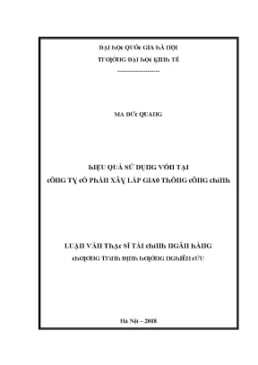 Luận văn hiệu quả sử dụng vốn tại công ty cổ phần xây lắp giao thông công chính