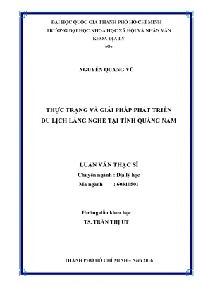 Thực trạng và giải pháp phát triển du lịch làng nghề tại tỉnh quảng nam