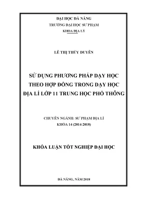 Luận văn sử dụng phương pháp dạy học theo hợp đồng trong dạy học địa lí lớp 11 trung học phổ thông