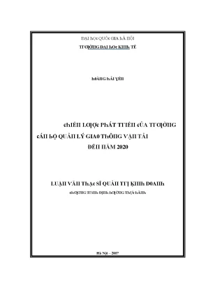 Luận văn chiến lược phát triển của trường cán bộ quản lý giao thông vận tải đến năm 2020