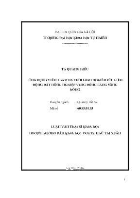 Luận văn thạc sĩ ứng dụng viễn thám đa thời gian nghiên cứu biến động đất nông nghiệp vùng đồng bằng sông hồng vnu lvts08w