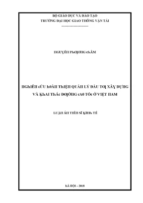 Luận văn nghiên cứu hoàn thiện quản lý đầu tư xây dựng và khai thác đường cao tốc ở việt nam