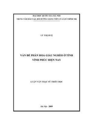 Vấn đề phân hóa giàu nghèo ở tỉnh vĩnh phúc hiện nay