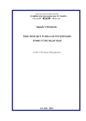 Luận văn thạc sĩ tính toán quá trình lan truyền sóng trong rừng ngập mặn vnu lvts08w