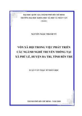 Vốn xã hội trong việc phát triển các ngành nghề truyền thống tại xã phú lễ huyện ba tri tỉnh bến tre
