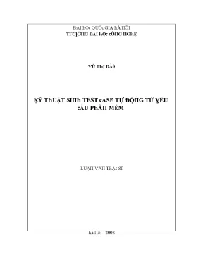 Luận văn kỹ thuật sinh test case tự động từ yêu cầu phần mềm
