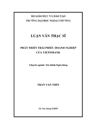 Luận văn phát triển trái phiếu doanh nghiệp của vietinbank
