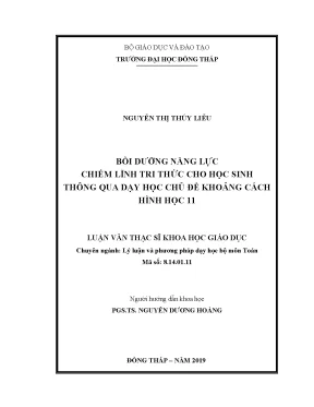 Luận văn bồi dưỡng năng lực chiếm lĩnh tri thức cho học sinh thông qua dạy học chủ đề khoảng cách hình học 11