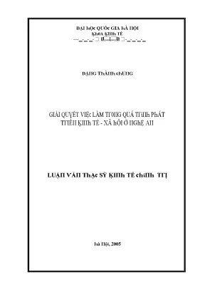 Luận văn giải quyết việc làm trong quá trình phát triền kinh tế xã hội ở nghệ an