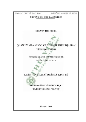 Quản lý nhà nước về du lịch trên địa bàn tỉnh hòa bình