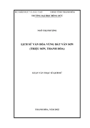 Lịch sử văn hóa vùng đất vân sơn triệu sơn thanh hóa