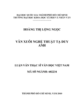 Văn xuôi nghệ thuật tạ duy anh