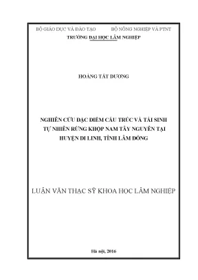 Nghiên cứu đặc điểm cấu trúc và tái sinh tự nhiên rừng khộp nam tây nguyên tại huyện di linh tỉnh lâm đồng