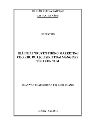 Luận văn giải pháp truyền thông marketing cho khu du lịch sinh thái măng đen tỉnh kom tum