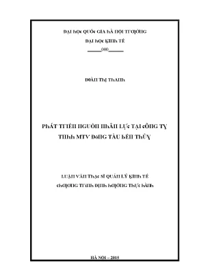 Luận văn phát triển nguồn nhân lực tại công ty tnhh mtv đóng tàu bến thủy