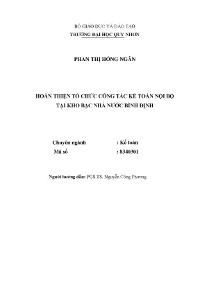 Luận văn hoàn thiện tổ chức công tác kế toán nội bộ tại kho bạc nhà nước bình định