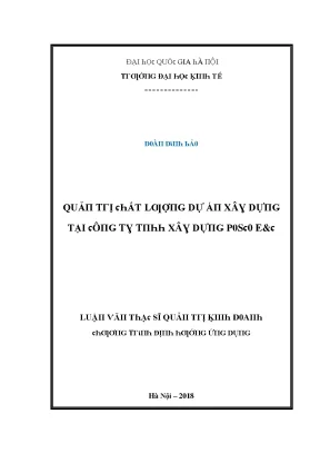 Luận văn quản trị chất lượng dự án xây dựng tại công ty tnhh xây dựng posco evàc