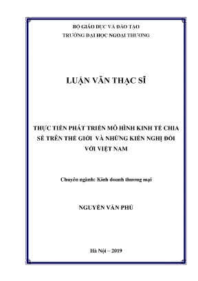 Luận văn thực tiễn phát triển mô hình kinh tế chia sẻ trên thế giới và những kiến nghị đối với việt nam