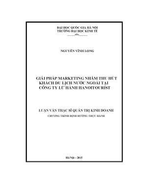 Luận văn giải pháp marketing nhằm thu hút khách du lịch nước ngoài tại công ty lữ hành hanoitourist