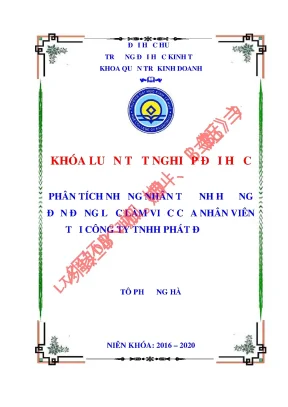 Luận văn phân tích những nhân tố ảnh hưởng đến động lực làm việc của nhân viên tại công ty tnhh phát đạt huế