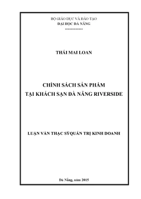 Luận văn chính sách sản phẩm tại khách sạn đà nẵng riverside