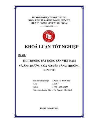 Luận văn thị trường bất động sản việt nam và ảnh hưởng của nó đến tăng trưởng kinh tế
